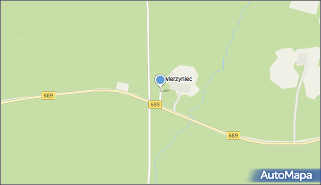 Zwierzyniec gmina Białowieża, Zwierzyniec, mapa Zwierzyniec gmina Białowieża