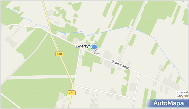 Zwierzyniec gmina Grabów nad Pilicą, Zwierzyniec, mapa Zwierzyniec gmina Grabów nad Pilicą