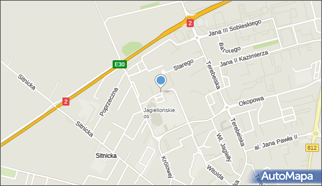 Biała Podlaska, Zygmunta Augusta, mapa Białej Podlaskiej