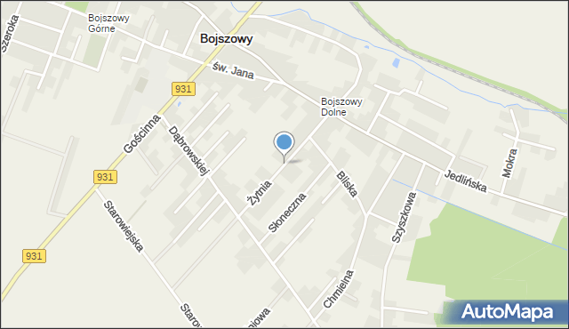 Bojszowy, Żytnia, mapa Bojszowy