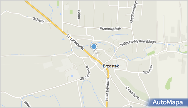 Brzostek powiat dębicki, Żydowska, mapa Brzostek powiat dębicki