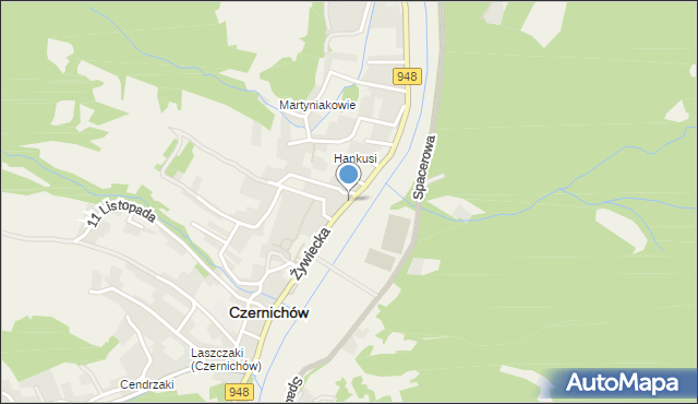 Czernichów powiat żywiecki, Żywiecka, mapa Czernichów powiat żywiecki