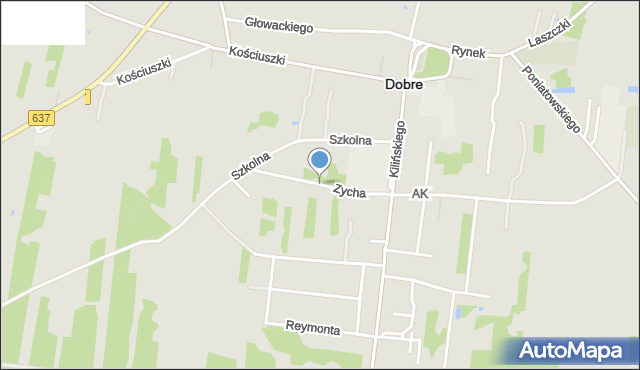 Dobre powiat miński, Zycha Jana, mapa Dobre powiat miński
