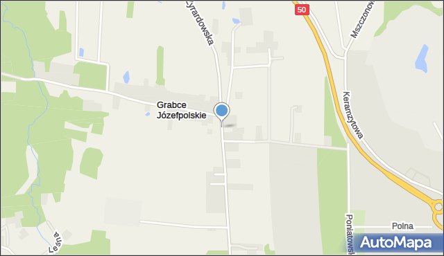 Grabce Józefpolskie, Żyrardowska, mapa Grabce Józefpolskie