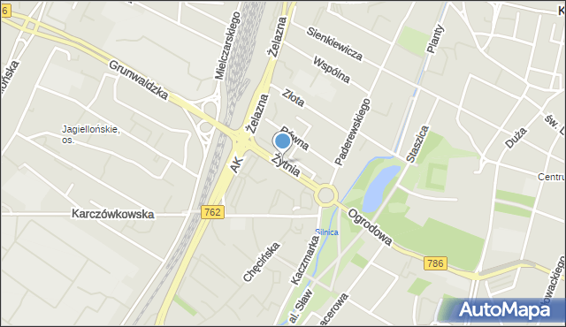 Kielce, Żytnia, mapa Kielc