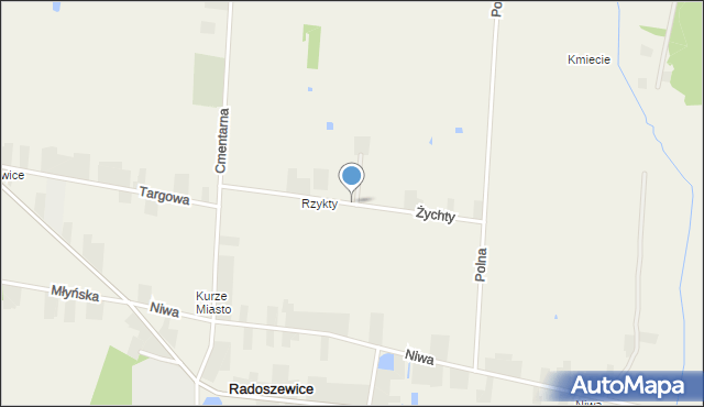 Radoszewice gmina Siemkowice, Żychty, mapa Radoszewice gmina Siemkowice