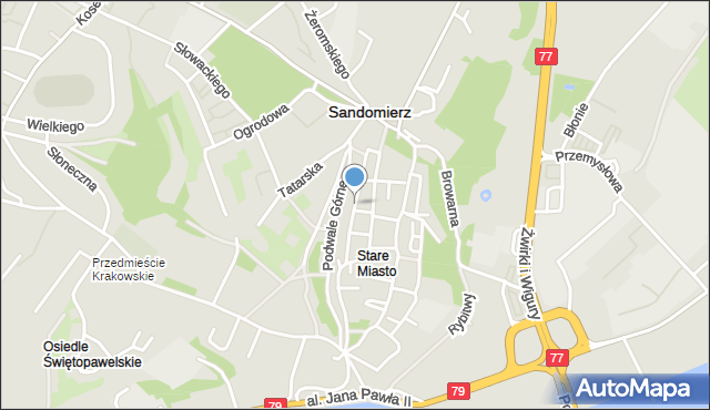 Sandomierz, Żydowska, mapa Sandomierza