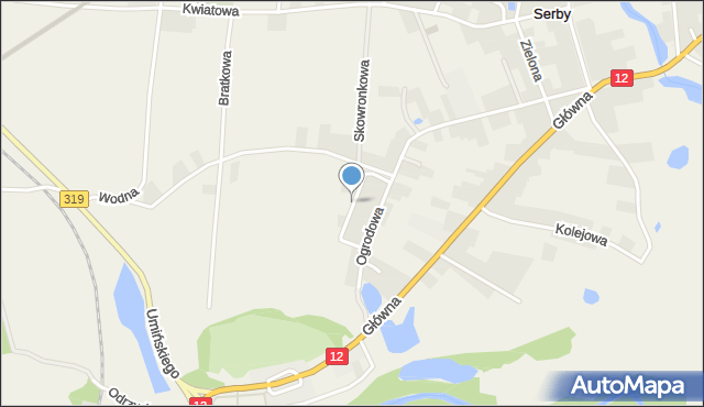 Serby, Żytnia, mapa Serby