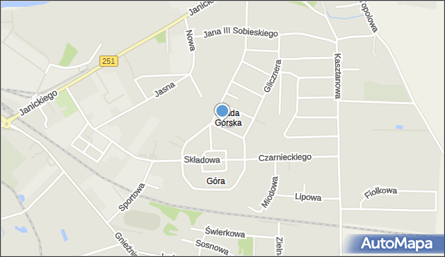 Żnin, Zygmunta I Starego, mapa Żnin