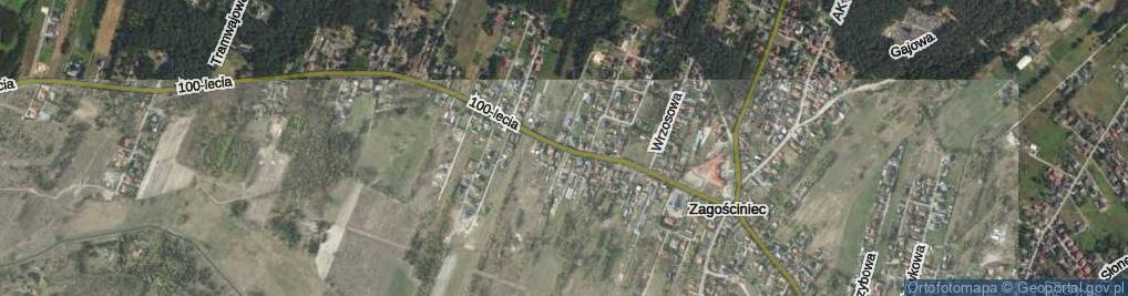 Zdjęcie satelitarne 100-lecia ul.