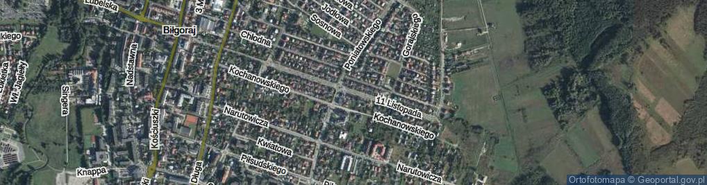 Zdjęcie satelitarne 11 Listopada ul.