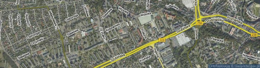 Zdjęcie satelitarne 11 Dywizjonu Artylerii Konnej ul.