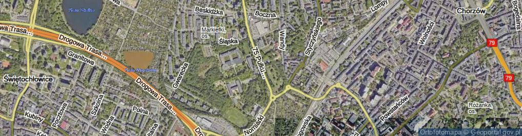 Zdjęcie satelitarne 75 Pułku Piechoty ul.