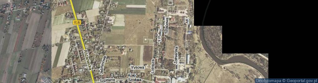 Zdjęcie satelitarne 9 Pułku Artylerii Ciężkiej ul.