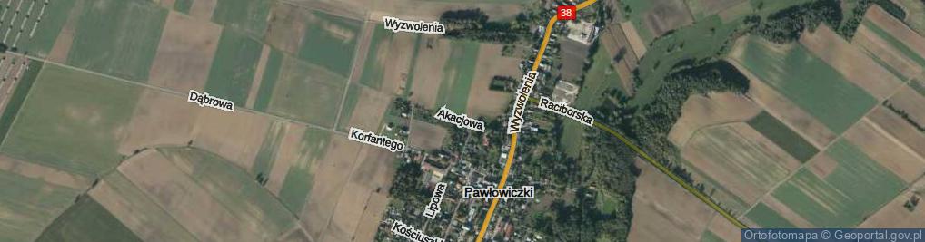 Zdjęcie satelitarne Akacjowa ul.