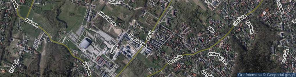 Zdjęcie satelitarne Aleja Armii Krajowej al.