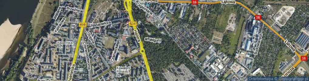 Zdjęcie satelitarne Aleja Wigury al.