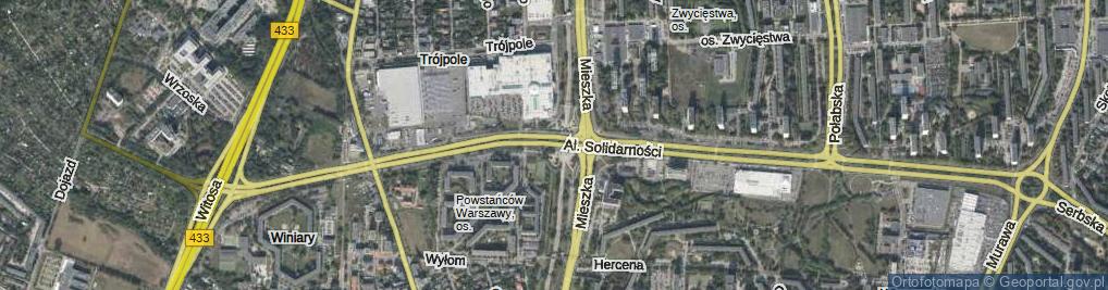 Zdjęcie satelitarne Aleje Solidarności al.