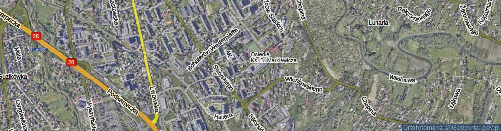 Zdjęcie satelitarne Armii Krajowej ul.