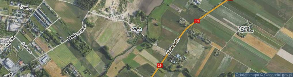 Zdjęcie satelitarne Artych ul.