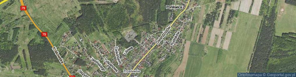 Zdjęcie satelitarne Astrów ul.