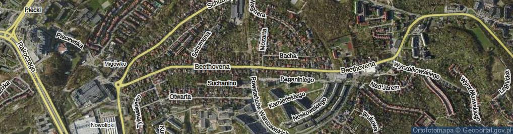 Zdjęcie satelitarne Beethovena Ludwika ul.