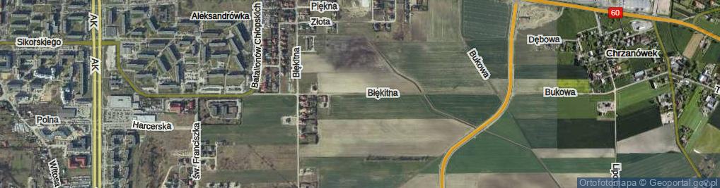 Zdjęcie satelitarne Błękitna ul.