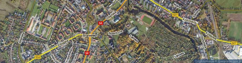 Zdjęcie satelitarne Botaniczna ul.