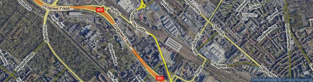 Zdjęcie satelitarne Bohaterów Getta Warszawskiego ul.
