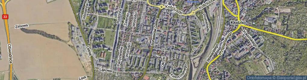 Zdjęcie satelitarne Bohaterów Getta ul.