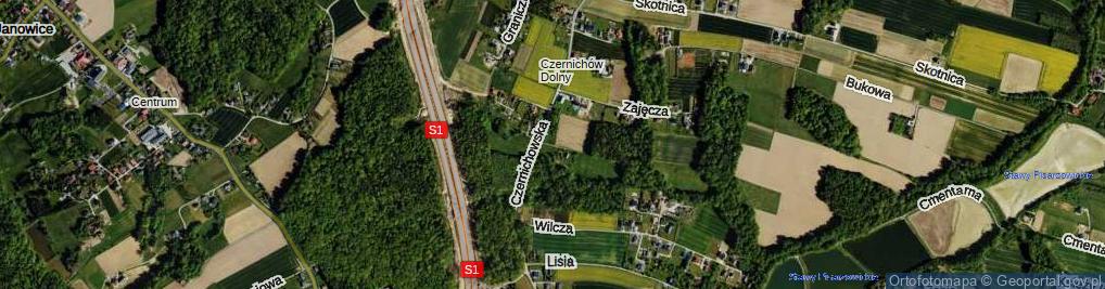 Zdjęcie satelitarne Borutkowy Las ul.