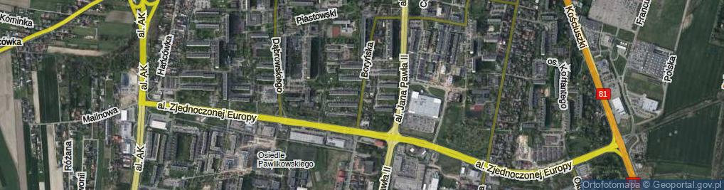 Zdjęcie satelitarne Boryńska ul.