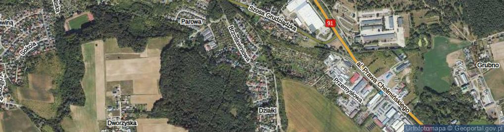 Zdjęcie satelitarne Brzoskwiniowa ul.