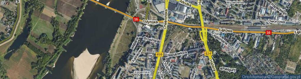 Zdjęcie satelitarne Brzeźna ul.