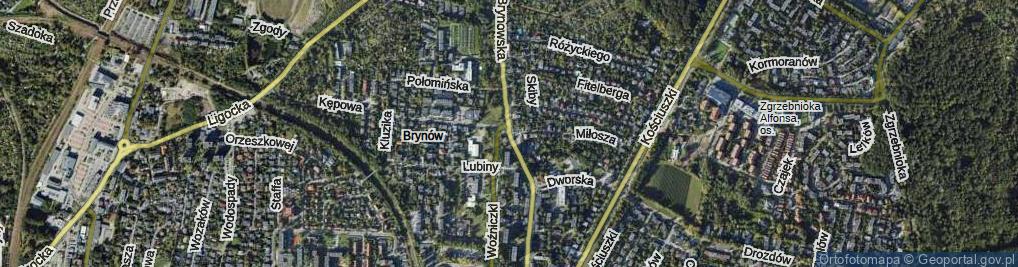 Zdjęcie satelitarne Brynowska ul.
