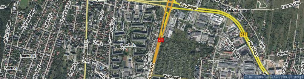 Zdjęcie satelitarne Brzoskwiniowa ul.