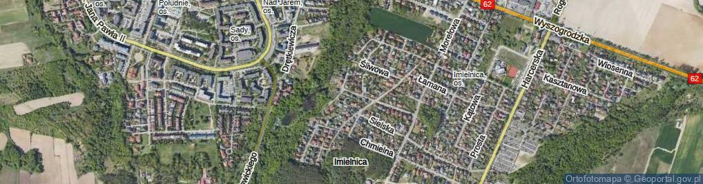Zdjęcie satelitarne Brzoskwiniowa ul.