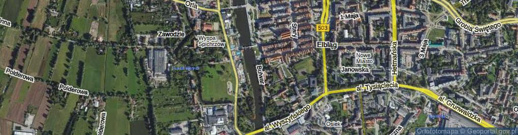 Zdjęcie satelitarne Bulwar Zygmunta Augusta ul.