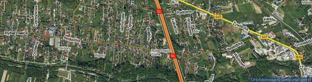 Zdjęcie satelitarne Chabrowa ul.