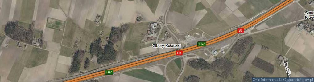 Zdjęcie satelitarne Cibory-Kołaczki ul.