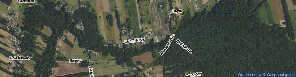 Zdjęcie satelitarne Cichej Wody ul.