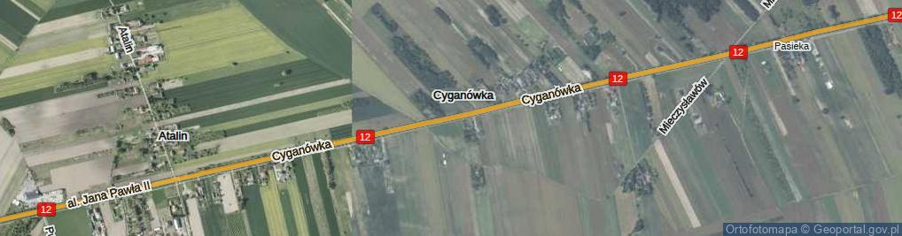 Zdjęcie satelitarne Cyganówka ul.
