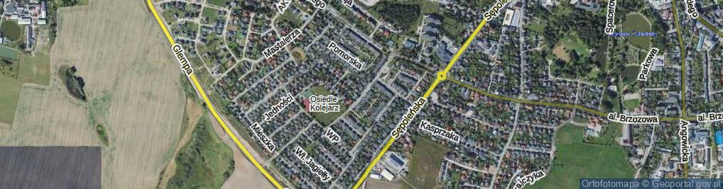 Zdjęcie satelitarne Czynu Zbrojnego Kolejarzy ul.