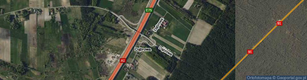 Zdjęcie satelitarne Dąbrowa ul.