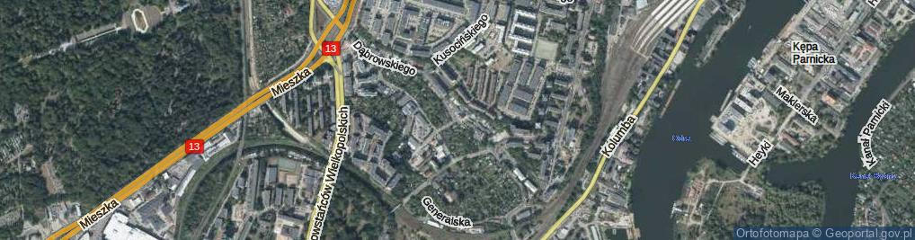 Zdjęcie satelitarne Dąbrowskiego Henryka, gen. ul.