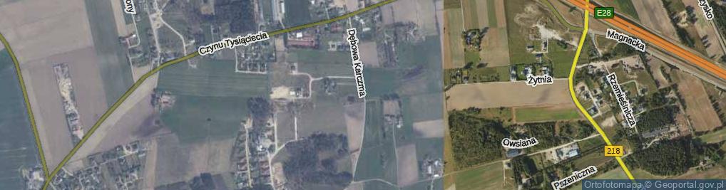 Zdjęcie satelitarne Dębowa Karczma ul.