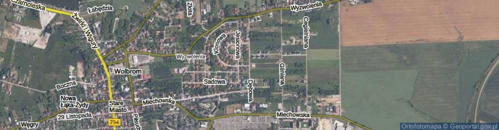 Zdjęcie satelitarne Dębowa ul.