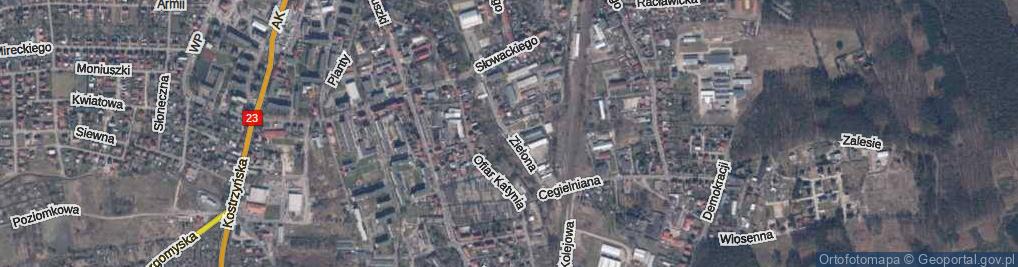 Zdjęcie satelitarne Droga Zielona ul.