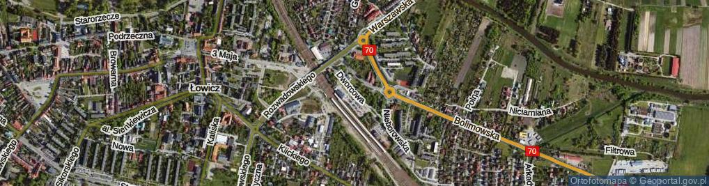 Zdjęcie satelitarne Dworcowa ul.