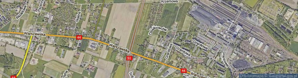 Zdjęcie satelitarne Działkowców ul.